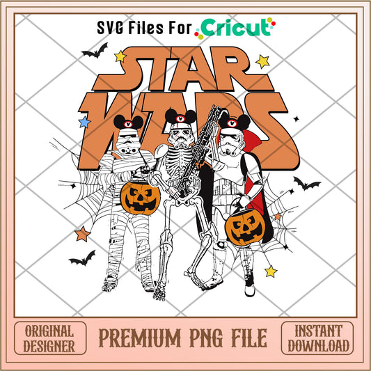 Star Wars Stormtrooper Skeleton Mickey Ears png, Horror characters png, digital download
