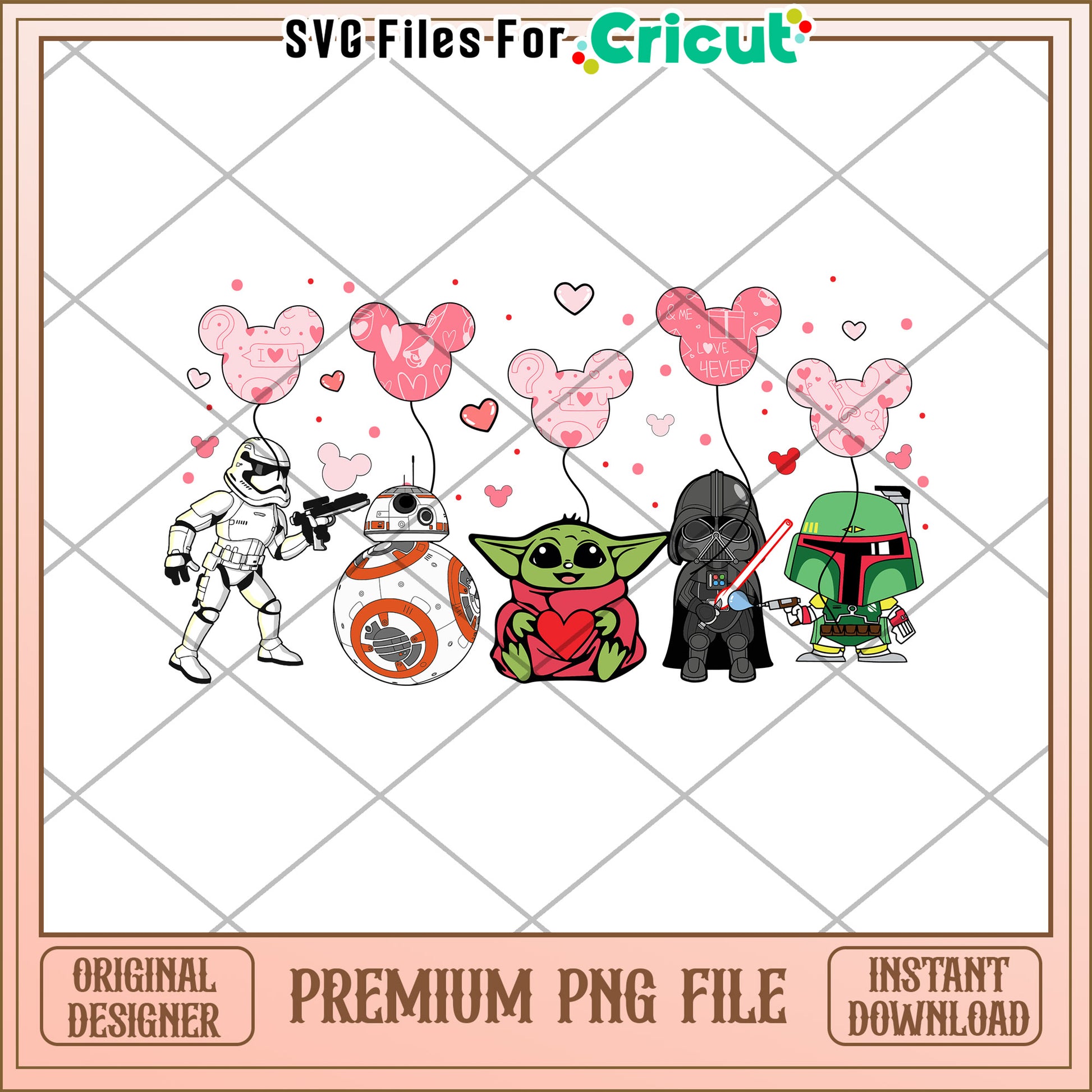 Star Wars Valentines PNG Cricut File Download