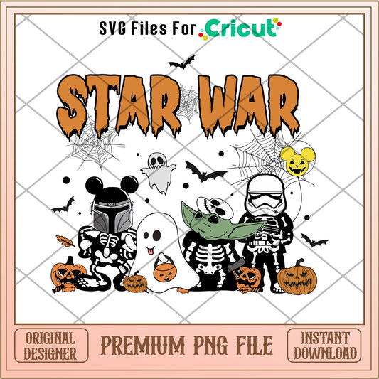 Star Wars chibi png, The Mandalorian characters png, digital download