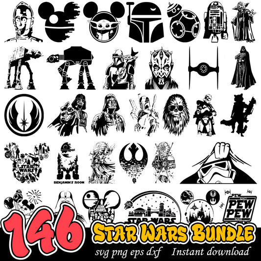 Star Wars Bundle Svg, Star Wars movies svg bundle