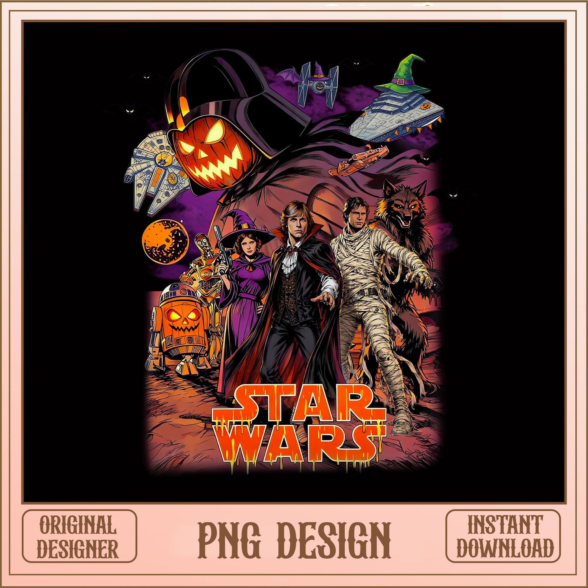 Star Wars Halloween Characters PNG, Spooky Star Wars PNG, Halloween PNG