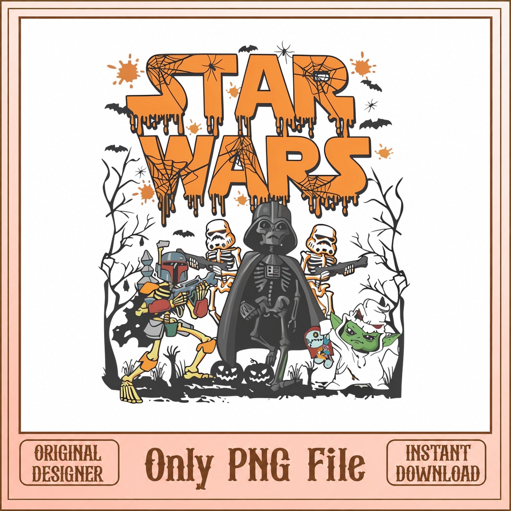 Star Wars Halloween PNG, Darth Vader Skeleton PNG, Spooky PNG