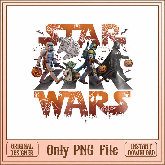 Star Wars Halloween PNG, Darth Vader Yoda Boba Fett, Trick Or Treat PNG