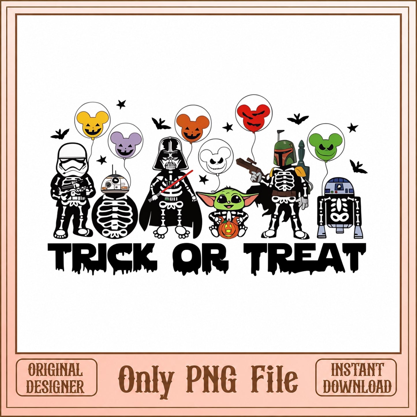 Star Wars Halloween Trick Or Treat, Baby Yoda Grogu, Disney PNG