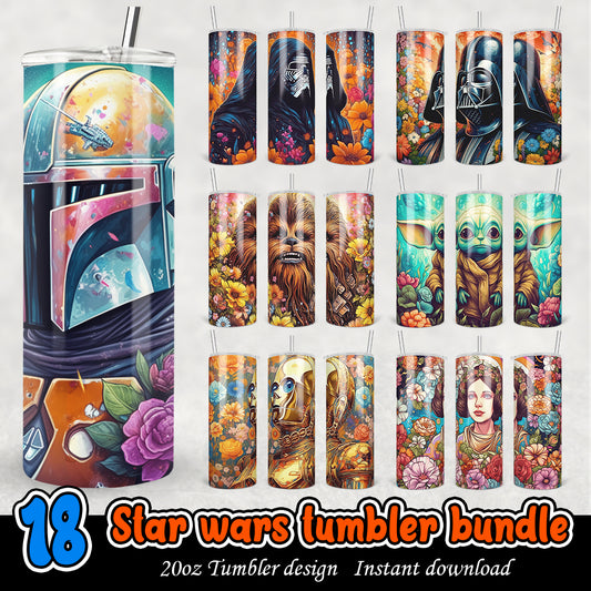 Star Wars Tumbler Wrap 3D bundle, Star Wars 3D png bundle