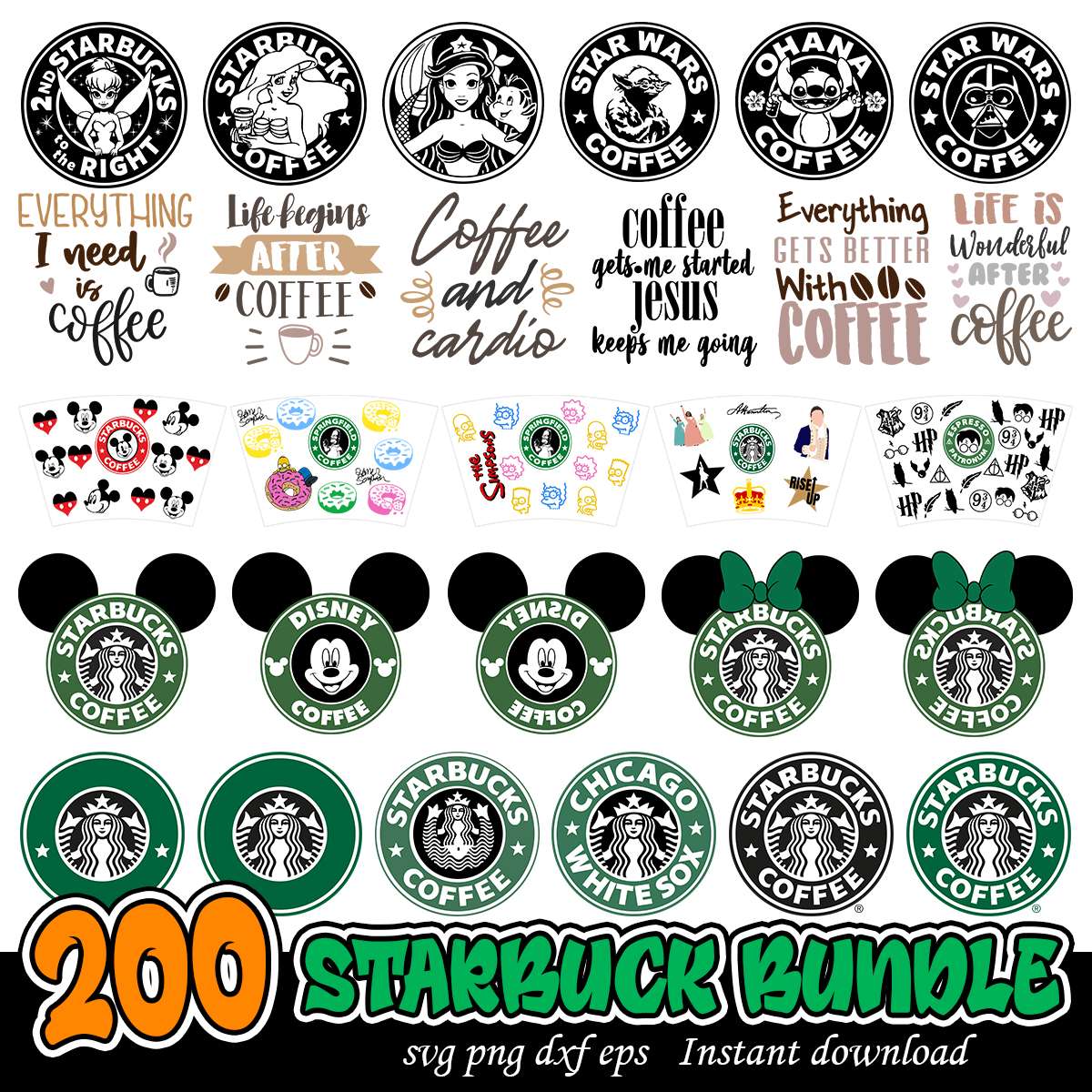 Starbucks logo art bundle svg, Starbucks art bundle 