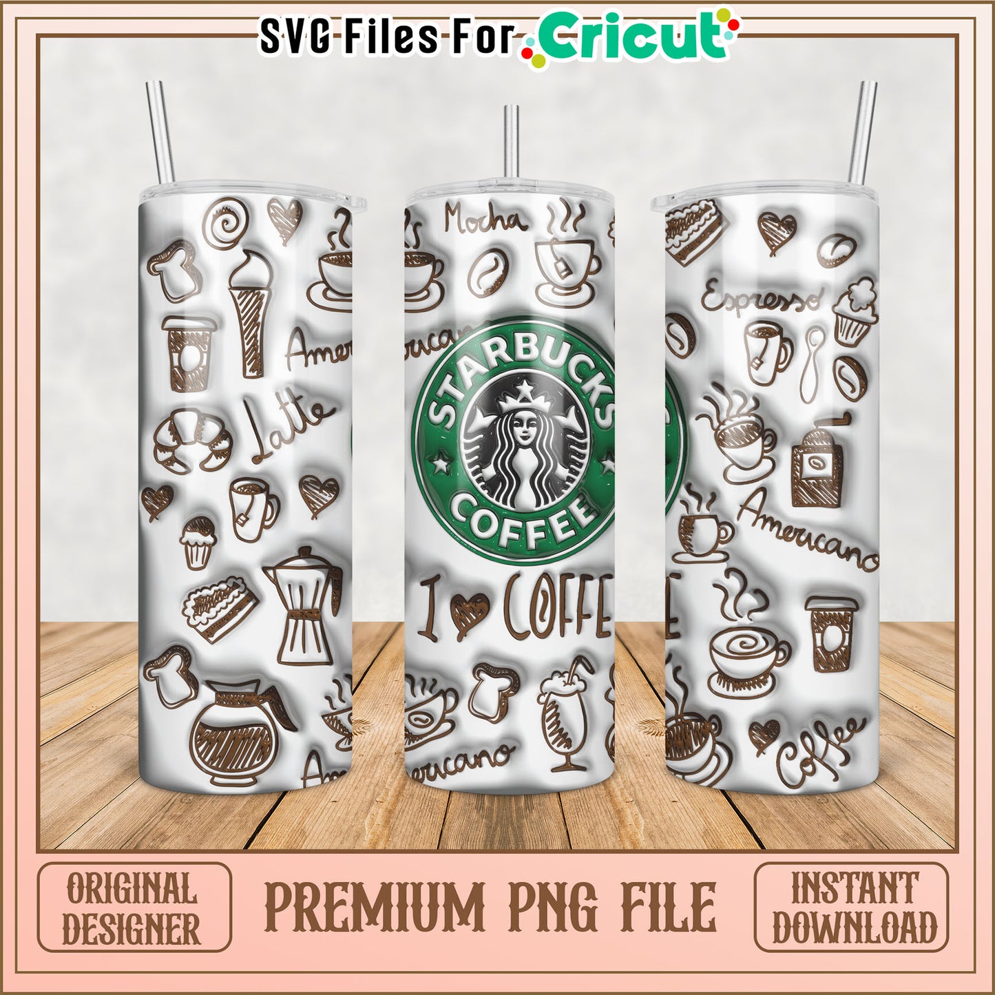 Starbucks Coffee Tumbler PNG Design
