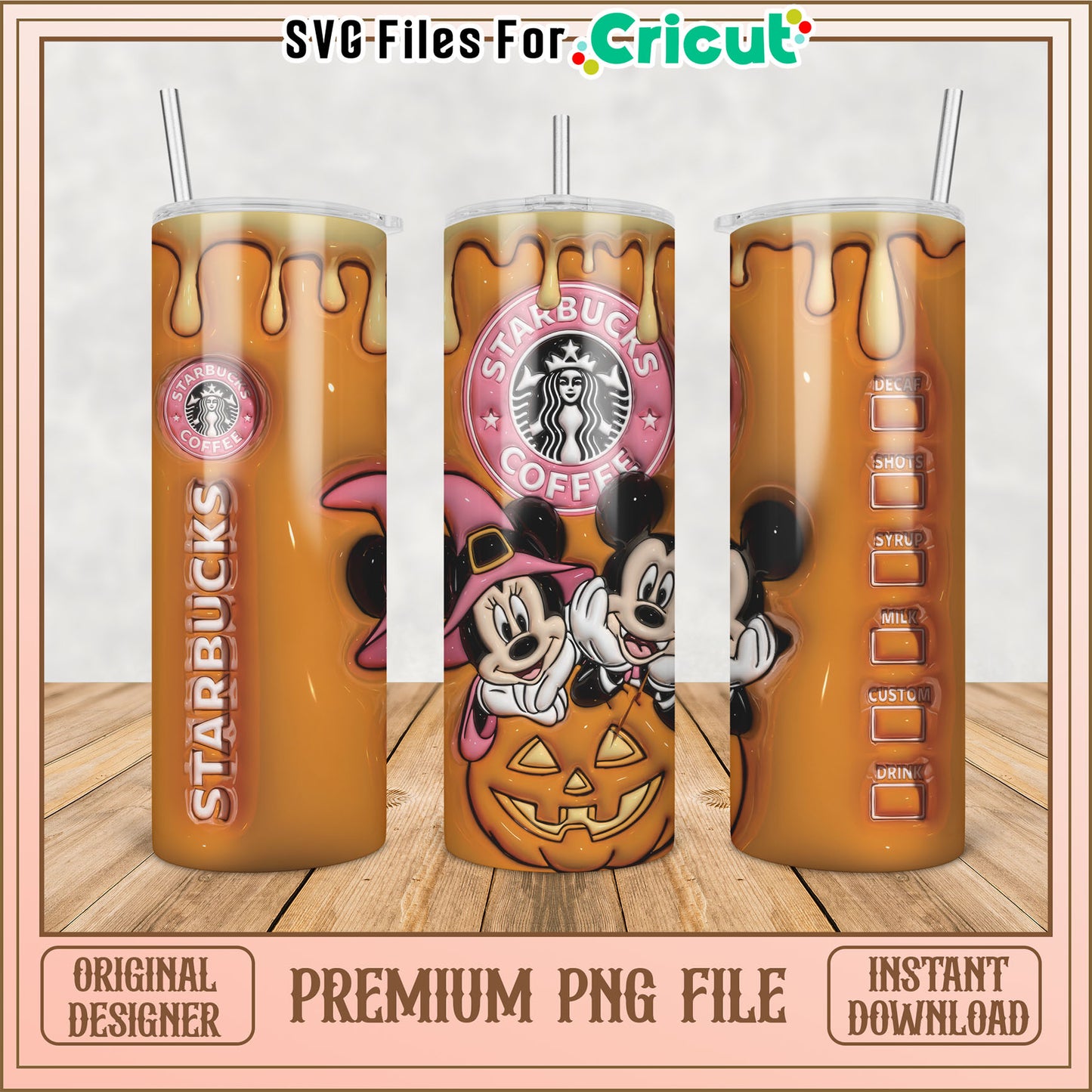 Starbucks Halloween Tumbler PNG Design for Cricut Crafting Fun