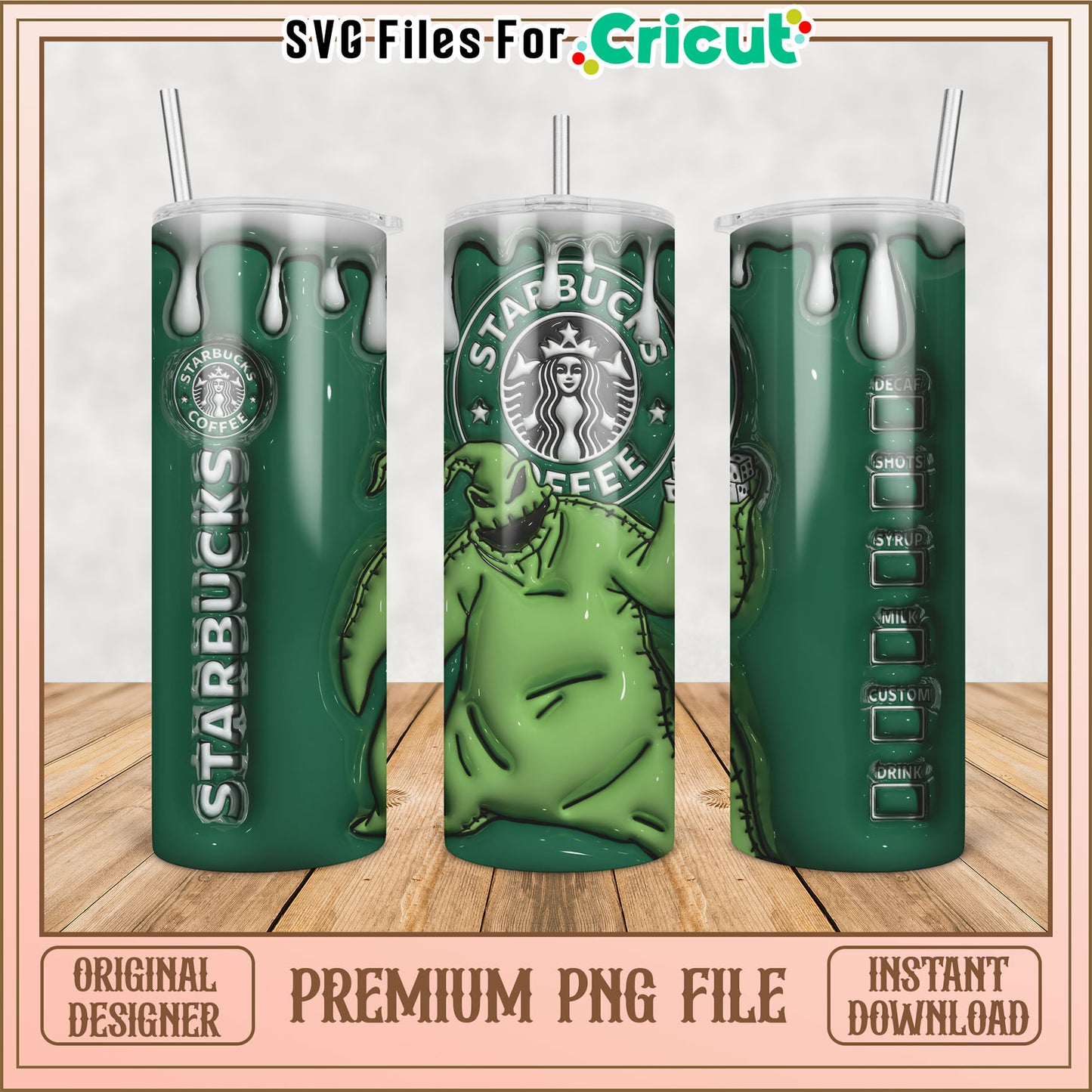Starbucks Nightmare Before Christmas Tumbler PNG