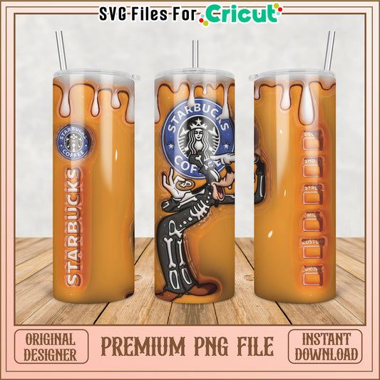 Starbucks Skeleton Tumbler PNG