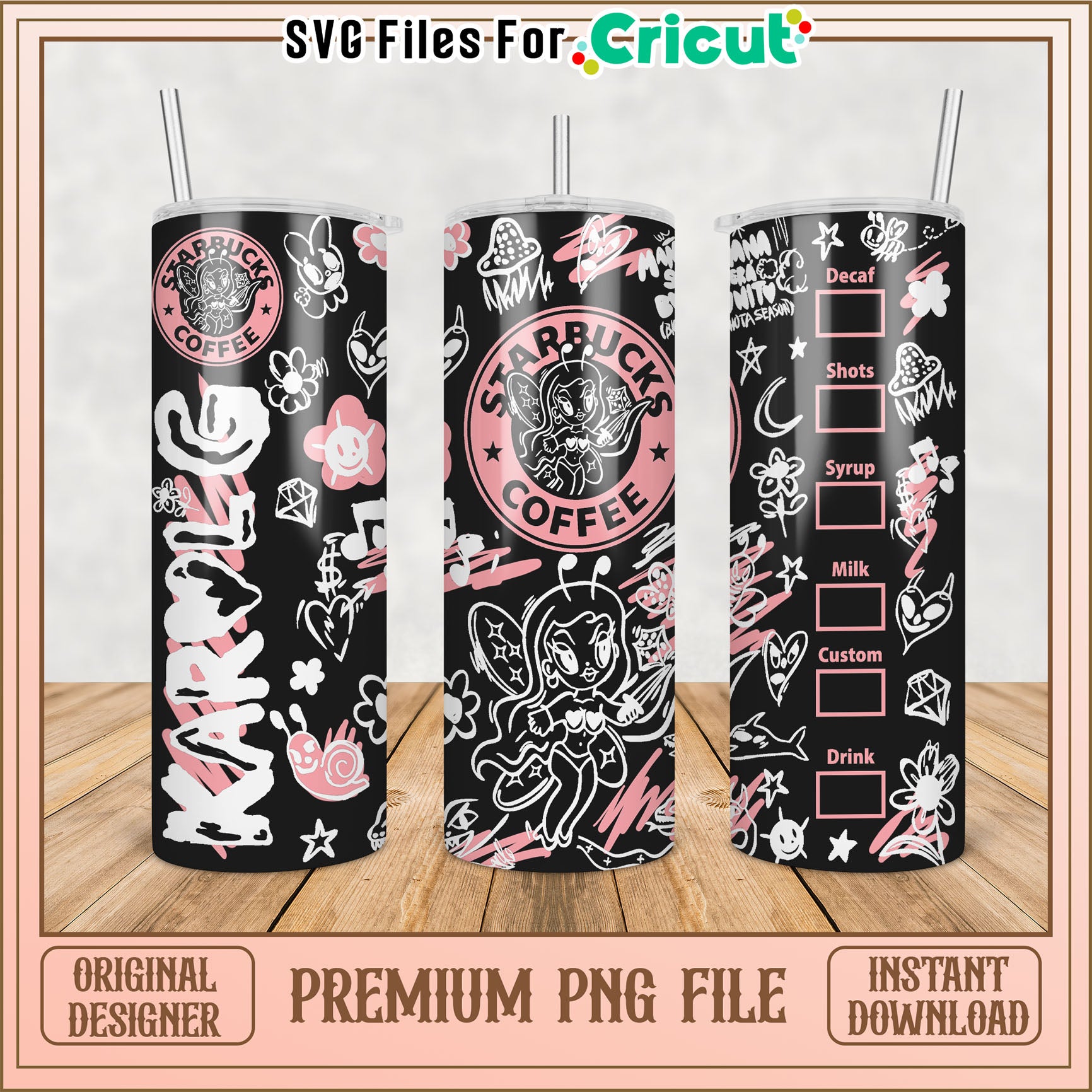 Starbucks Tumbler PNG Design - Instant Download