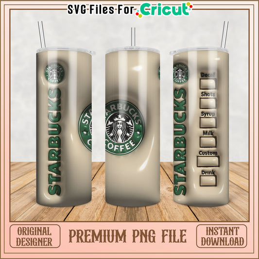 Starbucks Tumbler PNG Design for Cricut Craft Projects Download