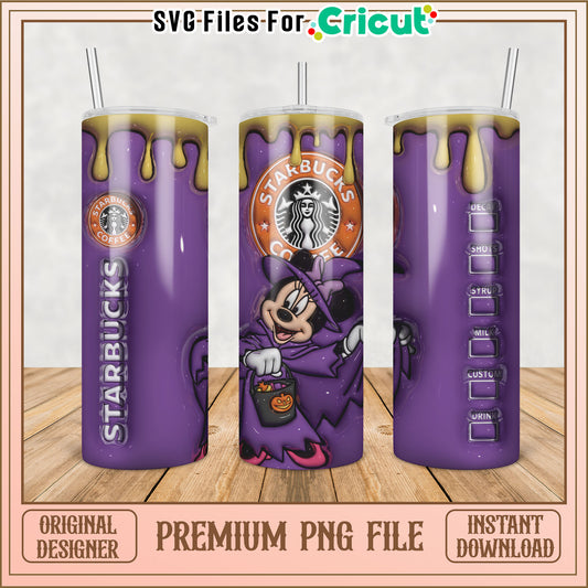 Starbucks Tumbler PNG File with Minnie Mouse Design for Cricut Use