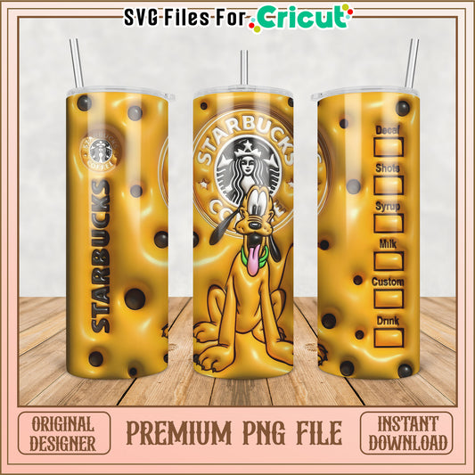 Starbucks Tumbler PNG with Pluto Design for Cricut Crafts