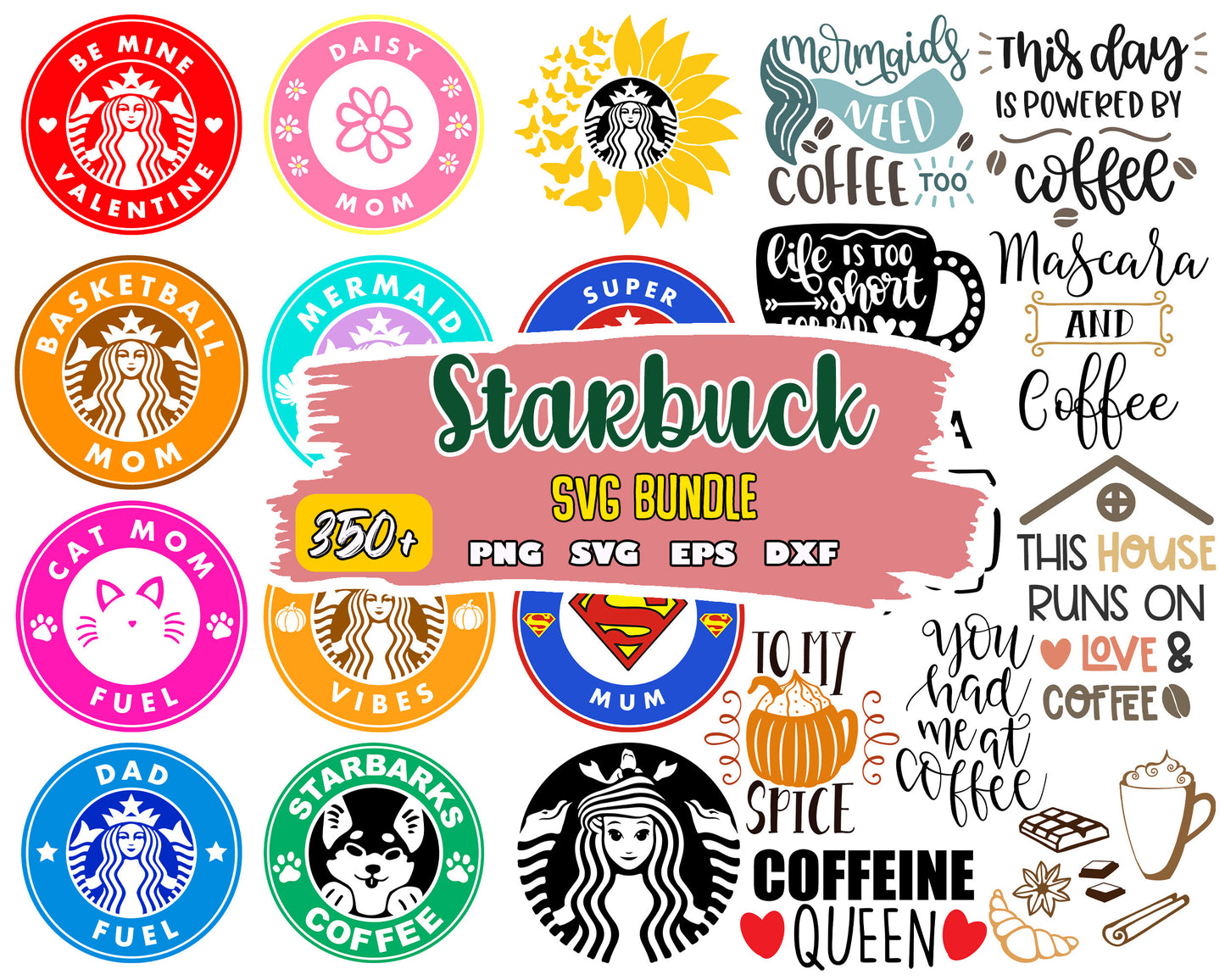 Starbuck coffee logo bundle svg, starbuck coffee​ svg, starbucks logo​ svg