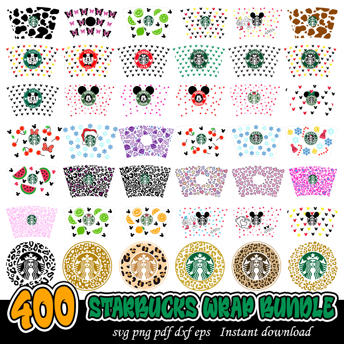 Starbucks Wrap Bundle, Starbucks coffee svg wrap bundle
