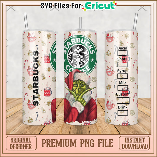 Starbucks christmas tumbler png, grinch christmas​​ png, christmas tree​​ png