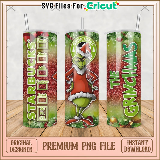 Starbucks the grinchmas tumbler png, baby grinch​ png, grinch christmas tree png
