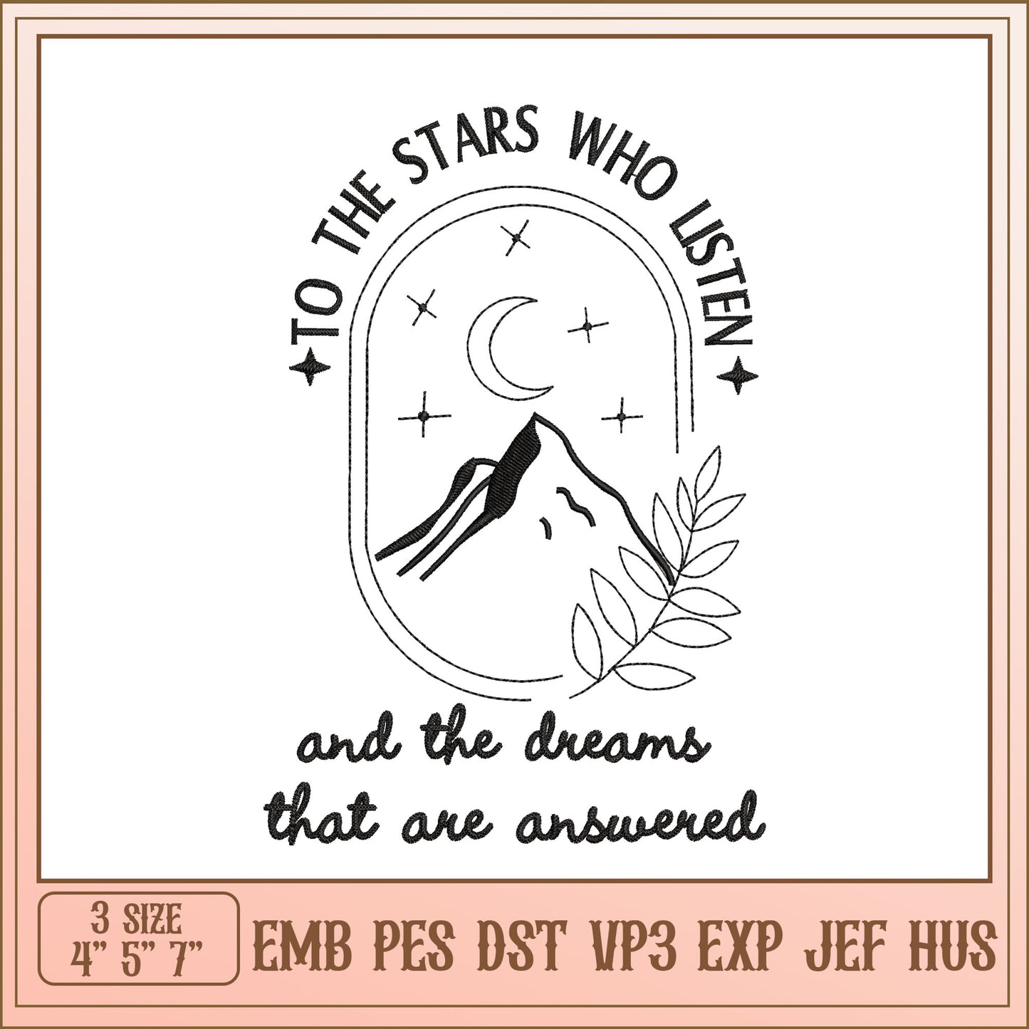 Stars Dreams Embroidery Design
