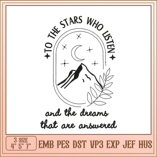 Stars Dreams Embroidery Design