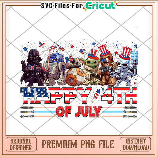 Star wars characters png, 4th of july design png, freedom day png