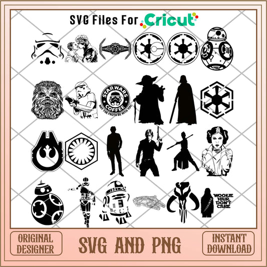 Star wars wheels shadow svg bundle, Star wars characters svg - Svgfileforcricut