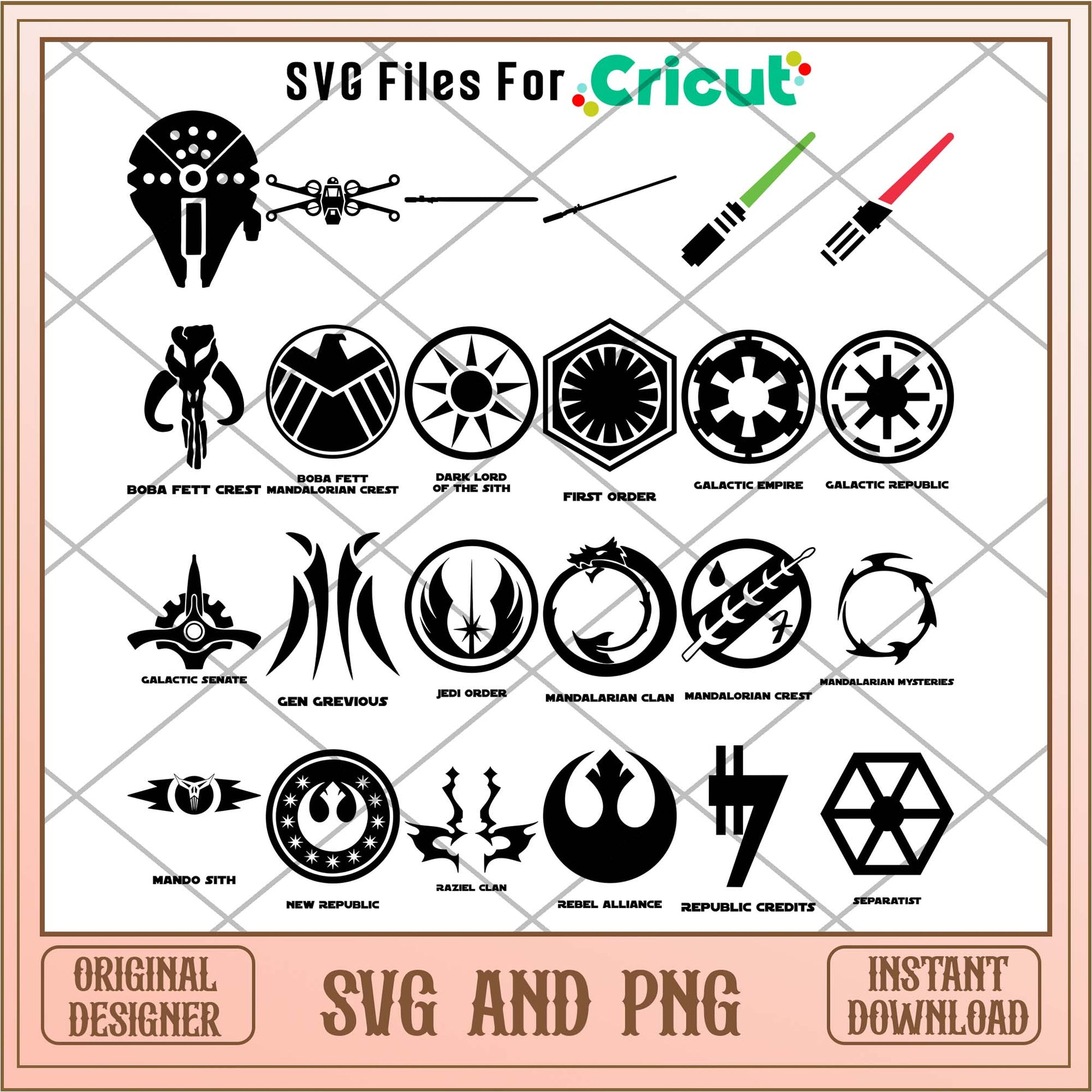 Star wars symbol shadow bundle, Star wars characters svg - Svgfileforcricut