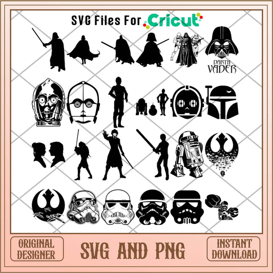 Star wars vader shadow svg , Star wars movies bundle - Svgfileforcricut