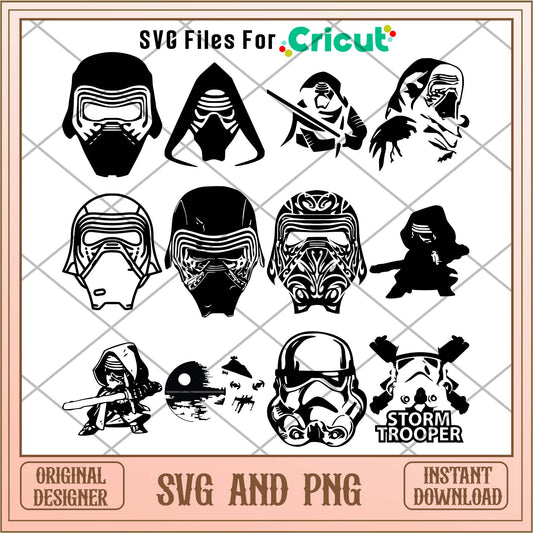 Star wars vader head bundle, Star wars movies svg - Svgfileforcricut