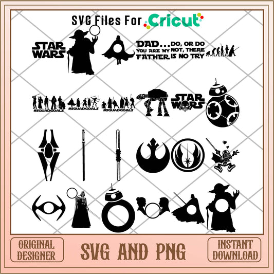 Star wars symbol svg bundle, Star wars characters svg - Svgfileforcricut