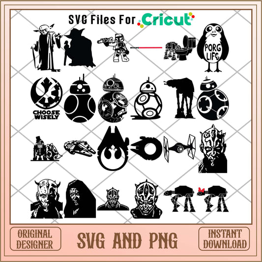 Star wars porg life svg , Star wars movies bundle - Svgfileforcricut