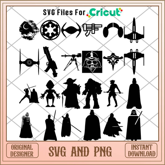 Star wars movie symbol svg bundle, Star wars svg - Svgfileforcricut