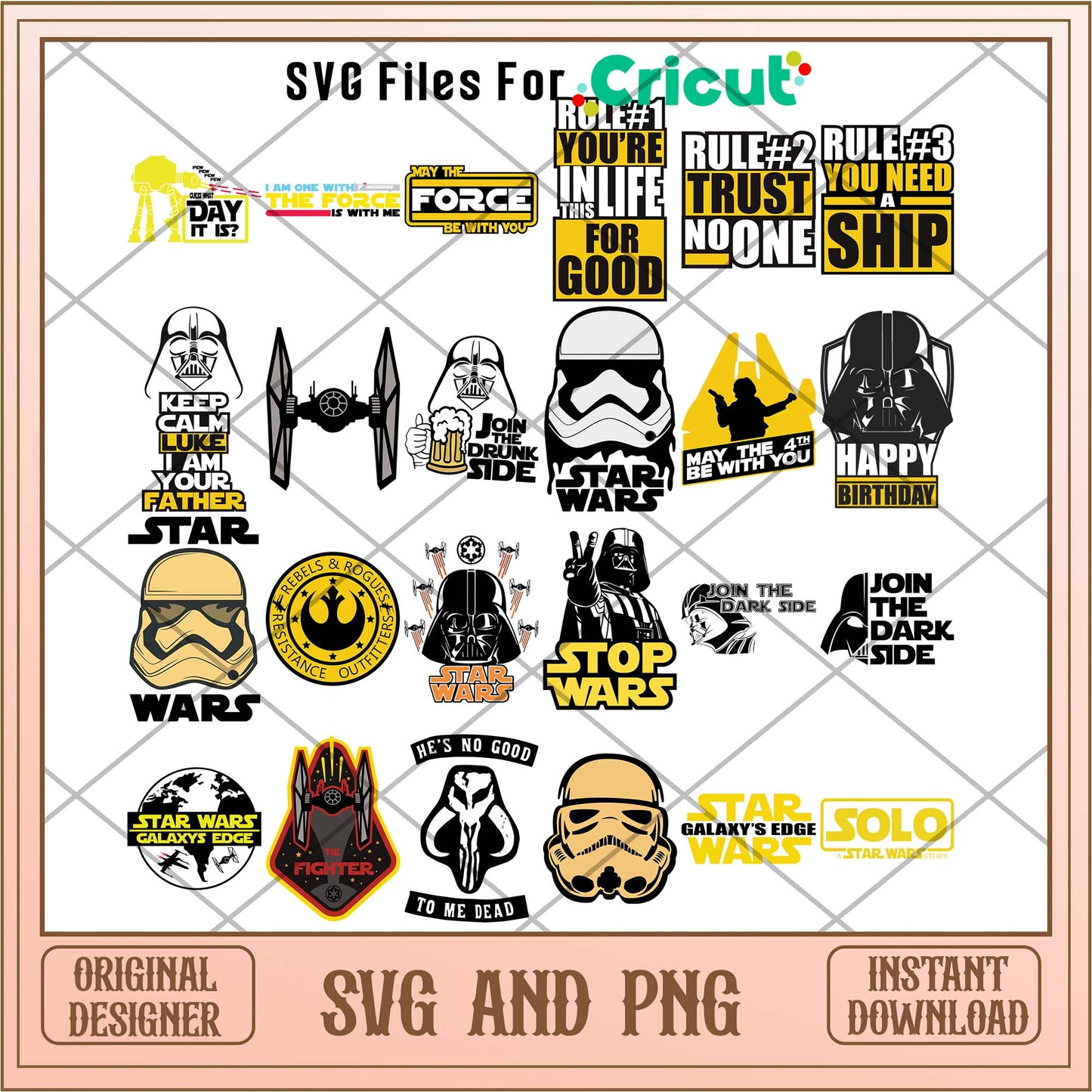 Star wars rules svg bundle, Star wars characters svg - Svgfileforcricut