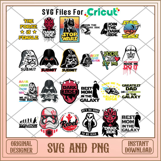 Star wars dark side svg bundle, Star wars characters svg - Svgfileforcricut