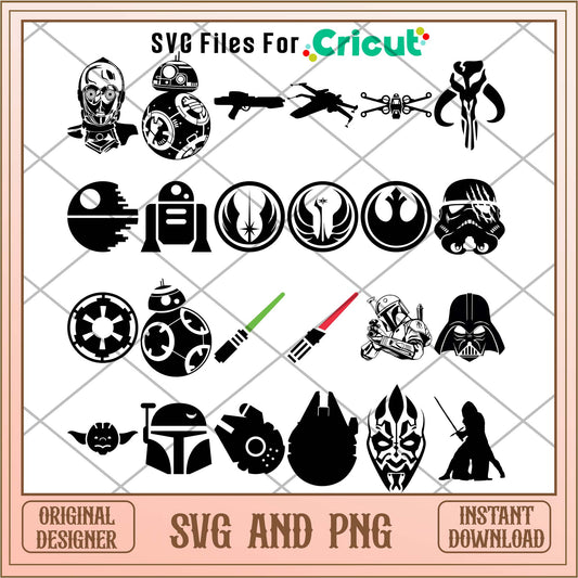 Star wars shadow svg bundle, Star wars characters svg - Svgfileforcricut