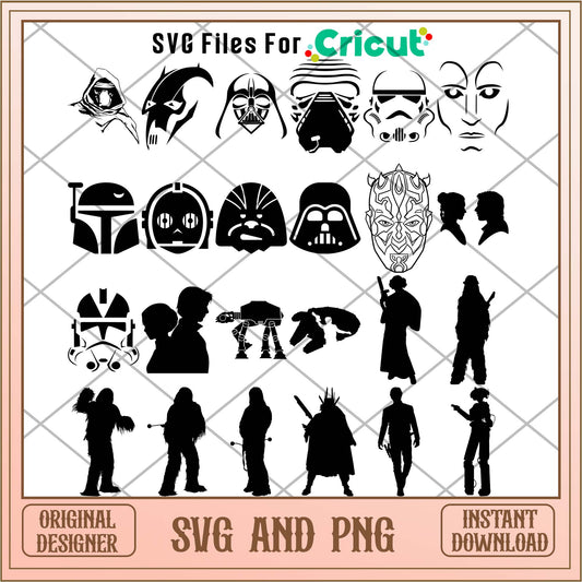 Star wars back shadow svg , Star wars movies bundle - Svgfileforcricut