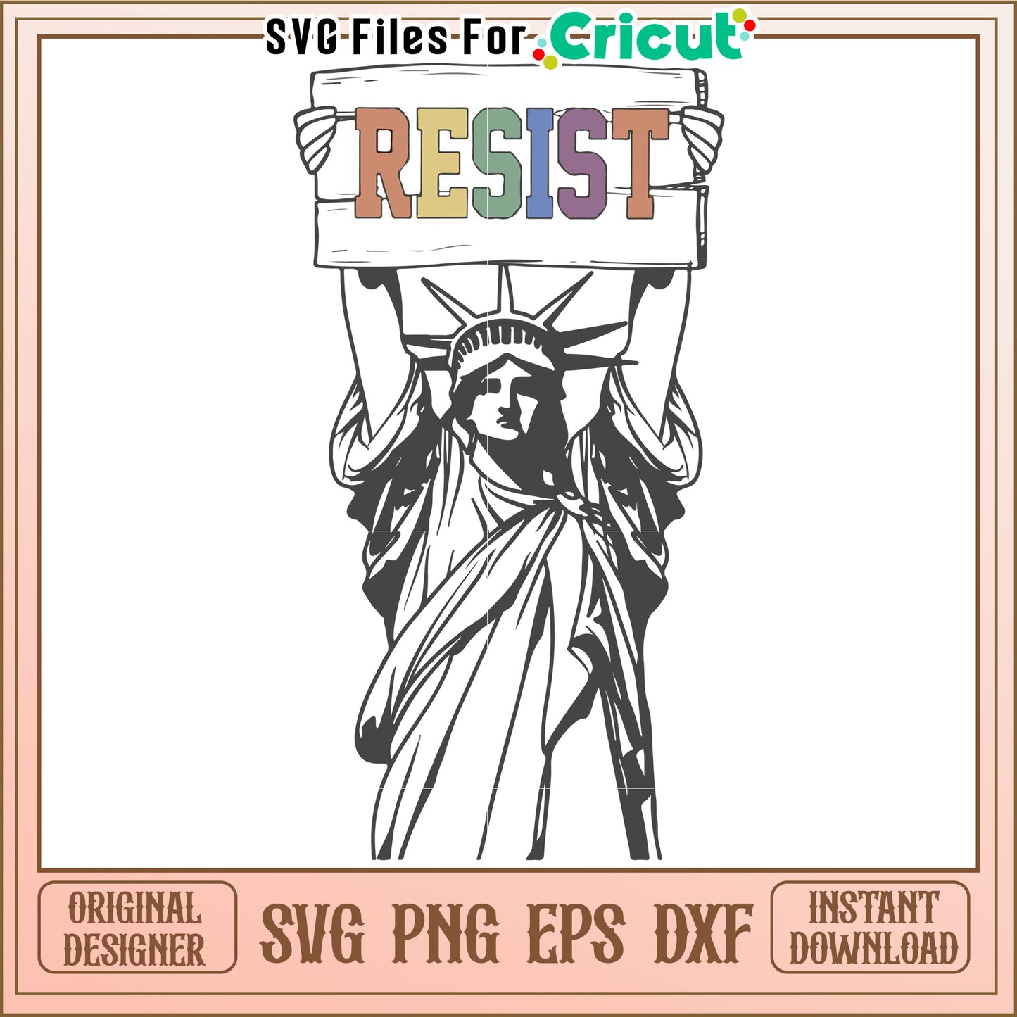 Statue of Liberty graphic design for empowerment, embrace resistance message