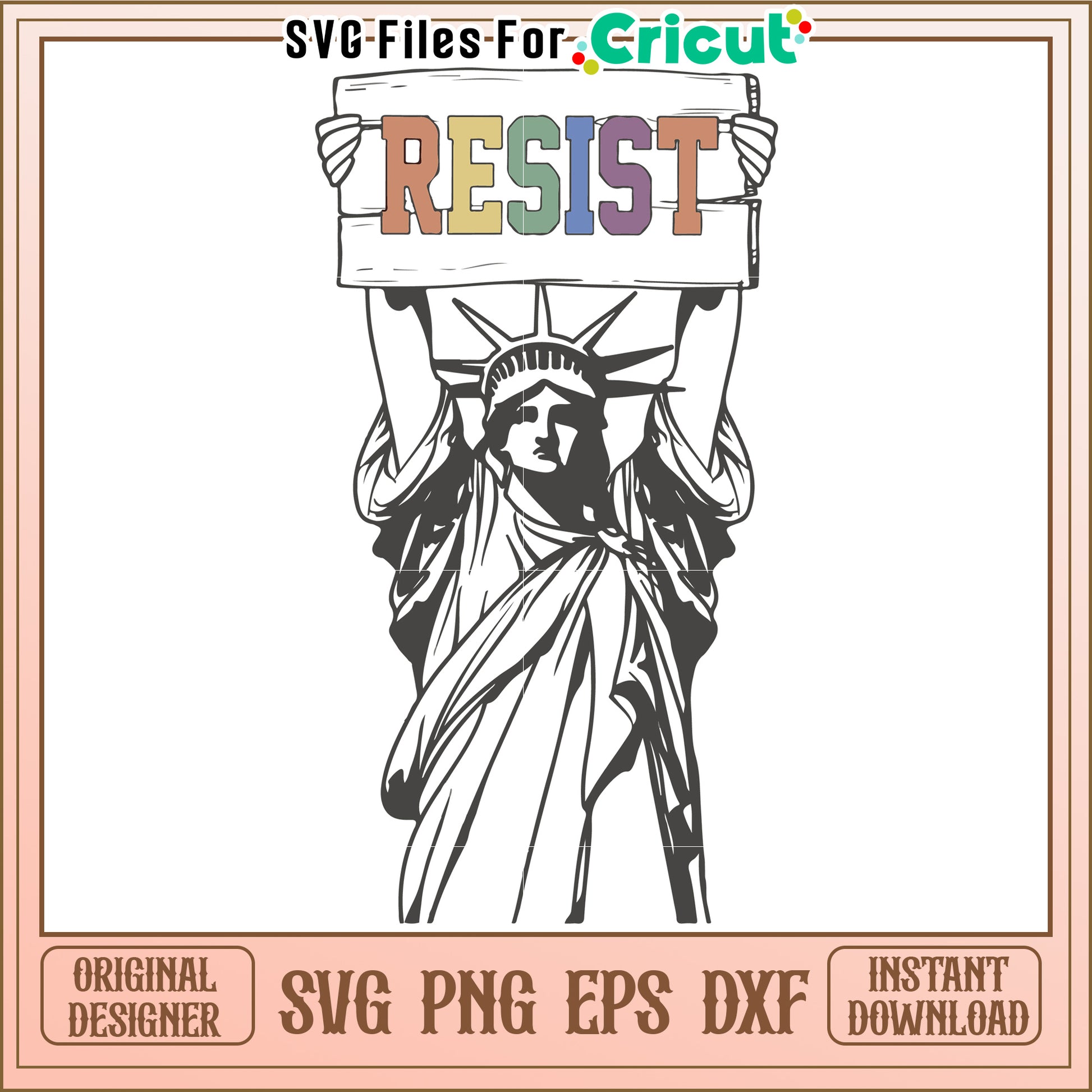 Statue of Liberty graphic design for empowerment, embrace resistance message