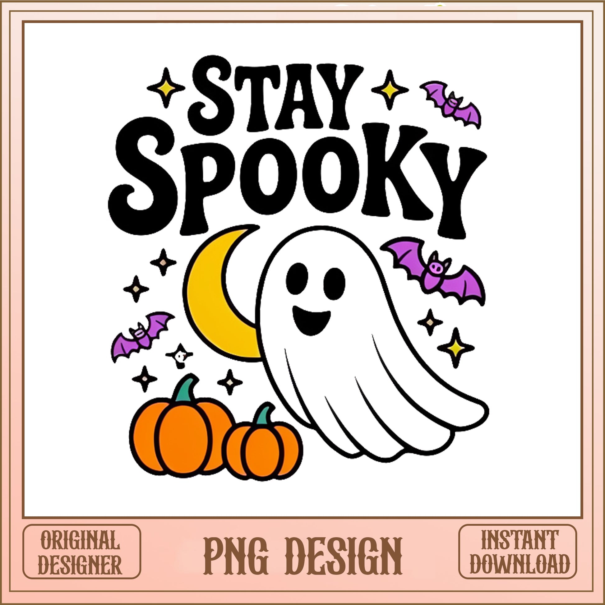 Stay Spooky Halloween PNG, Ghost Pumpkin PNG, Halloween PNG