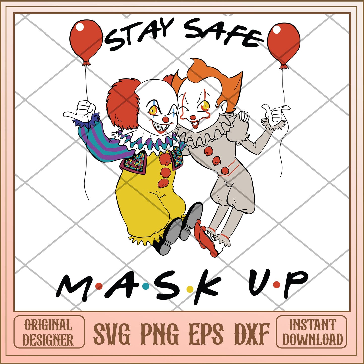 Stay here mask up svg, Horror characters svg, digital download