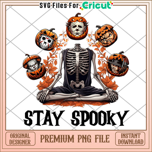 Stay spooky design png, halloween holiday png, horror halloween png