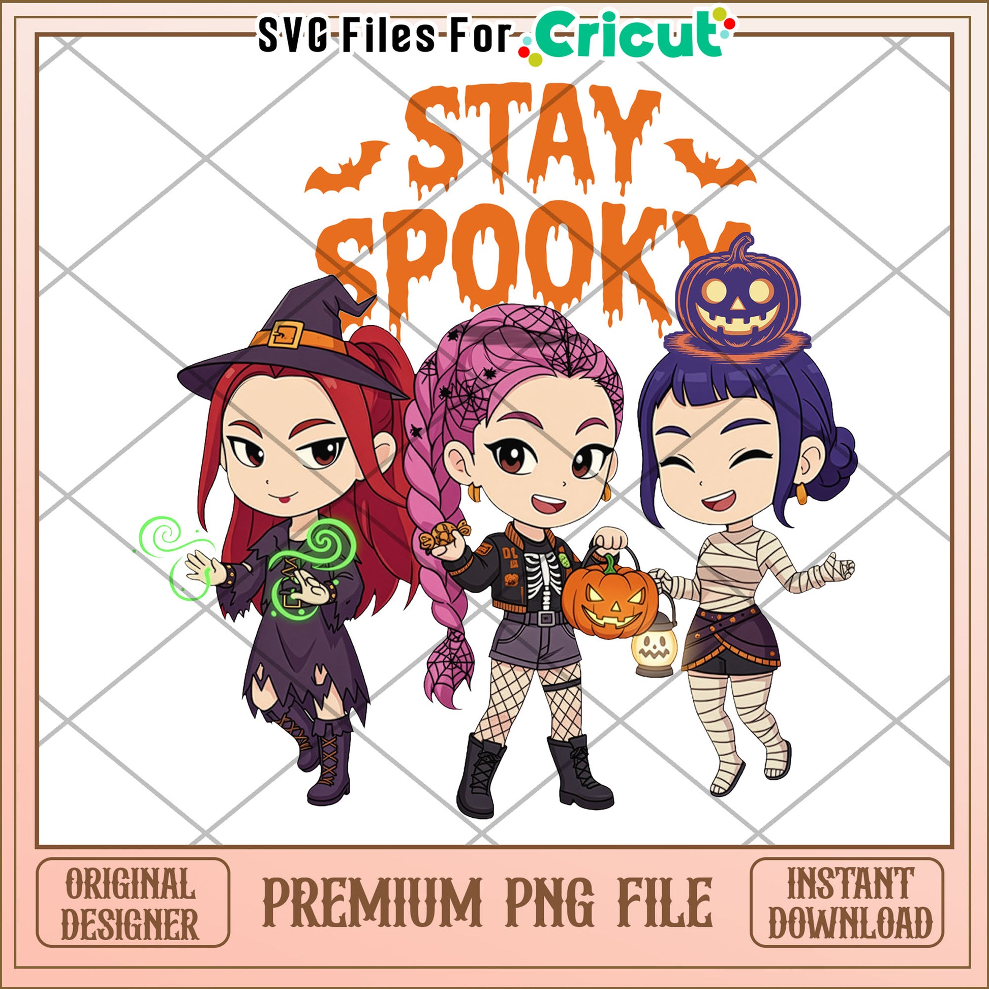 Stay spooky huntrix png, kpop cartoon png, halloween season png