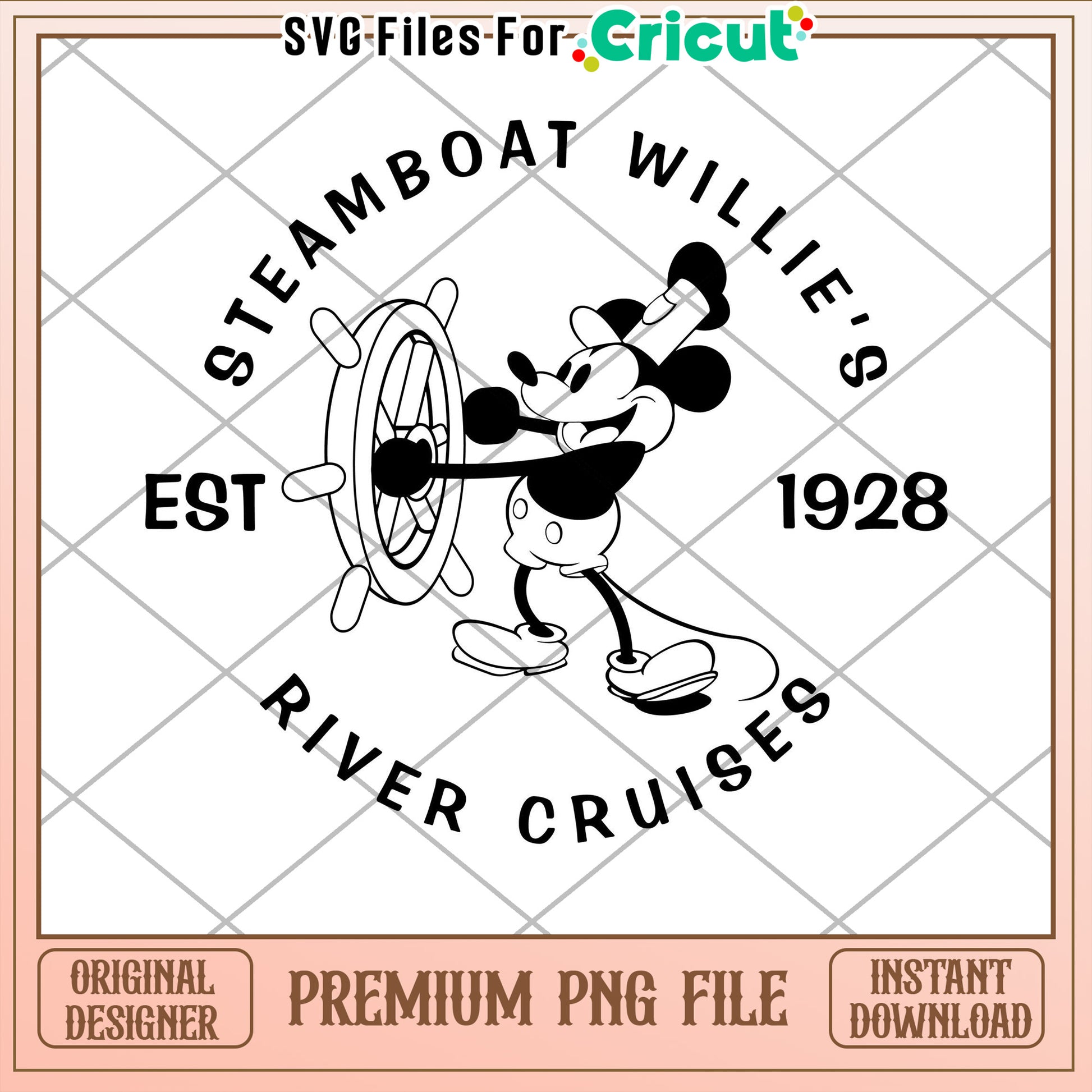 Steamboat Willie River Cruises PNG Design for Cricut Lovers