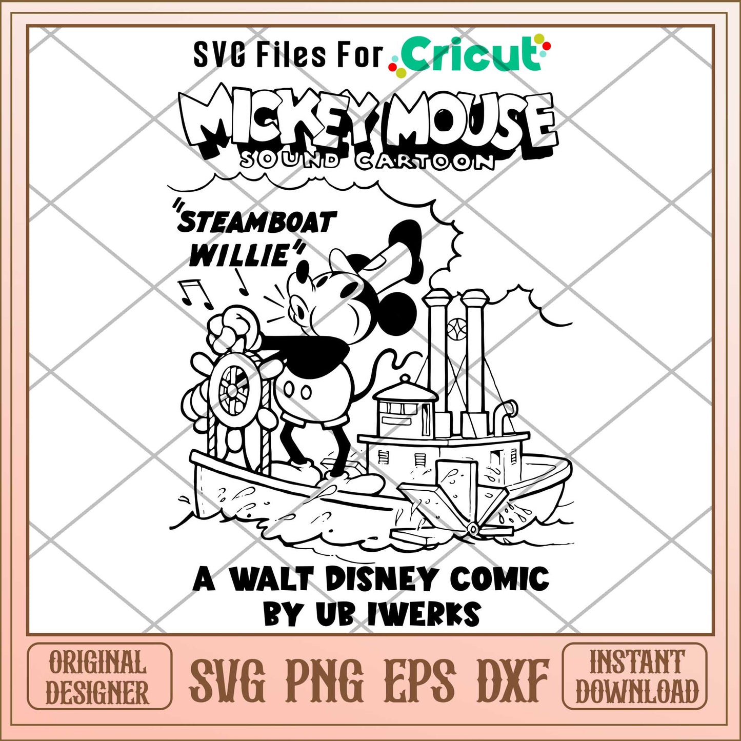 Steamboat Willie mickey mouse black svg, disney svg, digital download