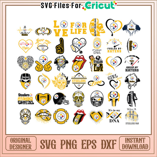 Steelers Fan SVG Bundle Love Life Designs for Download