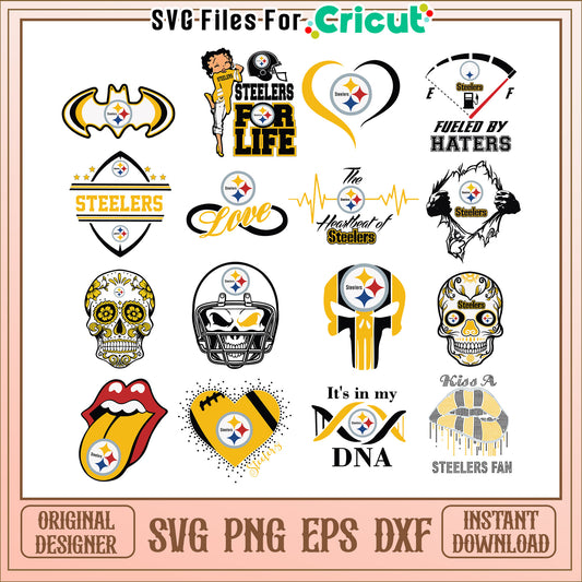 Steelers Fan SVG Bundle for Creative Projects and Crafts 