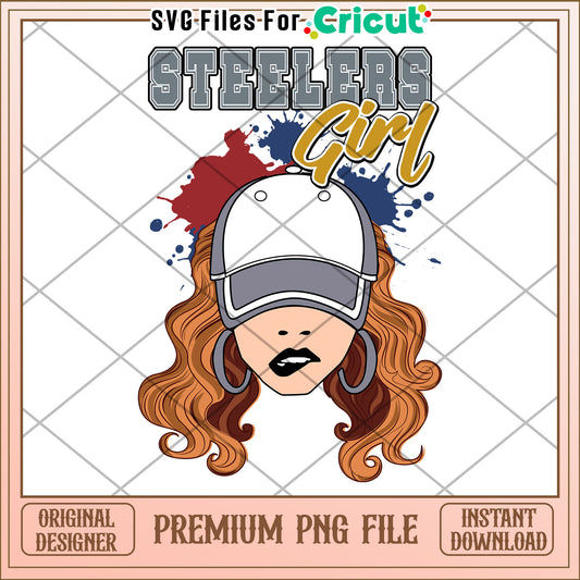 Steelers Girl PNG Design for Cricut, Premium Instant Download File