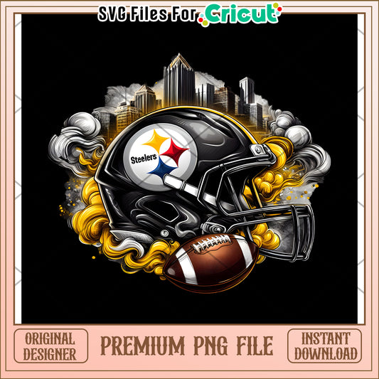 Steelers Helmet PNG Design for Cricut, High Quality Instant Download