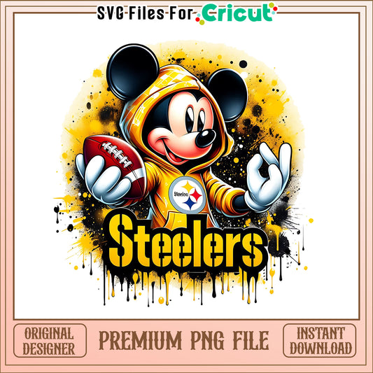 Steelers Mickey rugby ball png, Pittsburgh Steelers png, NFL png