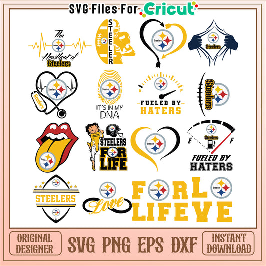 Steelers SVG Bundle High Quality Designs for Instant Download
